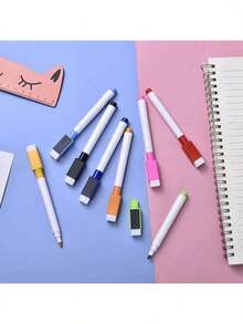 Ein Set mit 8 radierbaren Whiteboard-Stiften, Graffiti-Stiften und magnetischen Tafel-Whiteboard-Markern. Spezielle Lehrmittel für Lehrer, Zeichenstifte, Stifte auf Wasserbasis, geeignet zum Skizzieren im Freien, Skizzieren in Innenräumen und für den Unterricht im Büro. - Mehrfarbige Whiteboard-Marker - Übersicht 4