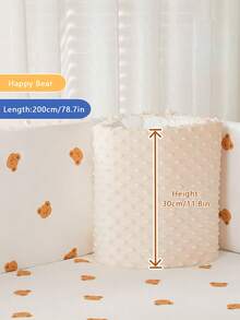 1件装 INS 无缝婴儿床护栏，新生儿安全围栏柔软毛绒垫防撞防摔婴儿床安全护栏 - 彩色 - 查看 16