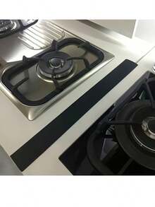 2pcs Heat Resistant Stove Cover, Silica Gel Stove Cover Strip Heat, Resistant Silica Gel Stove Counter Protection Cabinet, Slit Filler Seals Between, The Oven Kitchen Cabinet And The Stove Table, Easy To Clean - 黑色2PCS - 查看 3