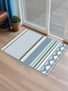 Tapete moderno minimalista azul, 1 peça, lavável, antiderrapante, de lã sintética, 1160g/m², para sala de estar, quarto, cozinha, escritório, entrada