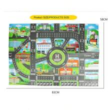 1 pezzo, Tappetino da gioco per traffico cittadino, grande pad da gioco in tessuto non tessuto, impermeabile e anti-umidità, in stile moderno, mappa stradale interattiva per bambini che giocano con macchine, decorazione per la stanza, strumento educativo, ritorno a scuola