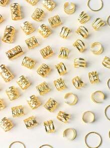 40件套脏辫发饰发圈套装，适用于音乐节和派对编发造型，波西米亚风，包括发夹、发爪、发夹、发卡、发卡、发饰等。