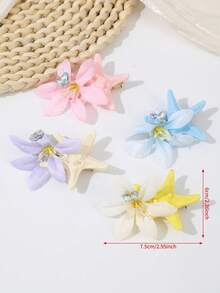 1 件浪漫海洋主题蝴蝶和海星花卉女士发夹，波西米亚风格，发饰，夏季配饰，旅行，爪夹，发夹，发夹，发夹 - 彩色 - 查看 6