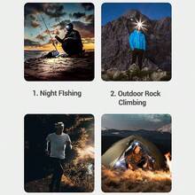 1 pieza Linterna frontal LED conveniente con sensor de movimiento, recargable, impermeable, adecuada para camping al aire libre, iluminación de emergencia en el hogar