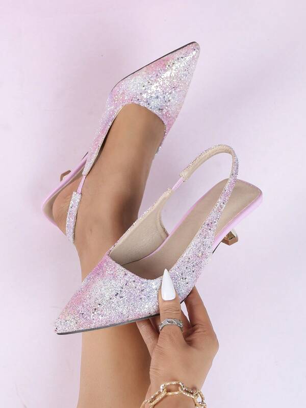 Modieuze casual party strass hoge hakken met puntige neus voor dames