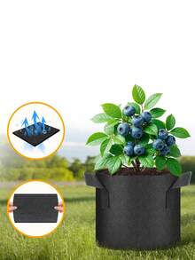 5 加仑可重复使用种植袋，加厚无纺布种植袋带手柄 - 透气无纺布，轻便便携式蔬菜、花卉、番茄、土豆、水果种植箱 - 室内/室外园艺，节省空间的设计，黑色，种植袋，水果种植，经典种植箱外观，耐用种植箱，透气面料