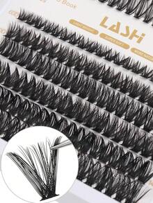 240 簇 30D+60D 豪华混合睫毛书 - 0.07 毫米厚度，D 形卷曲，8 毫米+10 毫米+12 毫米+14 毫米+16 毫米长度，天然俄罗斯睫毛，可重复使用和超薄肩带，打造惊艳外观，适合在各种场合佩戴，女友礼物