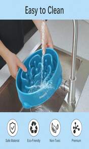 MateeyLife Slow Feeder Dog Bowls 2PCS, Anti-Choking Puzzle Dog Food Bowls, Anti-Slip Interactive Feeding Slow Down Eating, Bloat Stop Maze Dishes For All Breeds Pets - G-深藍 - 查看 7