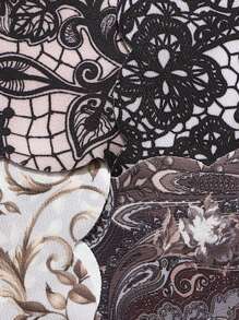 8 件女士无缝舒适柔软面料内裤，精美佩斯利印花设计 - 彩色 - 查看 5