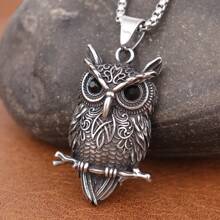 1 pieza Colgante de collar con diseño de búho vikingo, material de acero inoxidable 316L, joya de estilo nórdico unisex con diseño de nudo celta, regalo adecuado para uso diario, regalo de cumpleaños para hombres y mujeres