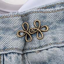 Set cataramă reglabilă pentru talie pentru pantaloni - Metal, nasture detașabil pentru blugi, fără cusătură, pentru strângerea taliei, închidere cu capsă ușor de fixat pentru haine - Alb