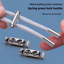 Long Elastic Shoelaces + Precision Woven Round Shoelaces Solid Color Basic Sports Shoes Laces, Suitable For Outdoor All Seasons With No Long Elastic Closure - White - View 3