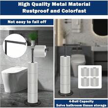 DSGSGSRSD Bath Toilet Paper Holder Stand- Modern Tissue Roll Holder Standing With Balanced Base, Rustproof Toilet Roll Holder For Bathroom/Kitchen Countertop (Matte Black, Metal Base) - Matte Black - View 10