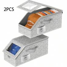 1/2 PCS Stackable Foldable Baseball Cap Holder Box With Solid Lid - Space Saving Wardrobe Organizer With Transparent Window For Easy Viewing, Durable Material - Suitable For Stacking Baseball Caps & Hats - Unisex For Closet, Shelf, Under Bed Storage - Wardrobe Organization And Storage - Multicolor - View 9