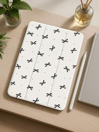 One Capol Polka Dot Bow Print Pattern Tablet Case, Compatible With IPad 10.2-Inch Ipad Pro 11 2021/2020/10 Generation/Mini 4/5/6, Compatible With Samsung Galaxy Tab A8 10.5-Inch 2022, Matepad 10.4 With Pen Slot, Shockproof, And A Protective Case For A Flat Stand