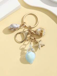 1 件全新创意逼真海洋生物海星和贝壳吊坠夜光水晶海星和贝壳吊坠女士包包吊坠礼物送给朋友适合日常使用海滩配饰海滩必需品度假