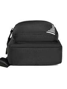 现货大容量男士尼龙撞色图案斜挎包，适合户外休闲、商务旅行、旅行、斜挎包、单肩包