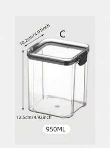 Recipientes de almacenamiento de alimentos con tapa, botes de alimentos de plástico transparente hermético al aire, cajas de preservación selladas a prueba de humedad, apropiados para granos, arroz, pasta, té, frutos secos y granos de café, botes de almacenamiento de alimentos de plástico, artículos de cocina