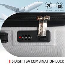 YSTYLE Valigia da 5 pezzi disponibile in diversi colori Realizzata in materiale ABS, con chiusura a combinazione, ruote universali silenziose, lunghezza del trolley regolabile, adatta per viaggi, viaggi d'affari, deposito per studenti