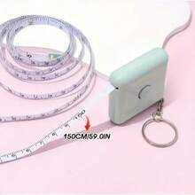 1.5M,Colorful Retractable Measuring Belt Keychain, Colored Plastic Measuring Belt, Portable Household Tools With Keychain, Suitable For Travel, Wearable, Can Be Hung On The Waist, Schoolbag And Other Places, Easy To Carry, Is The Best Choice For Gifts