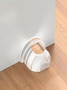 1pc Transparent Door Stopper Cushion - Highly Elastic Soft Rubber Self-Adhesive Anti-Collision Soundproof Protector, Suitable For Wall, Office And Furniture Handle Protection, Clear Plastic Door Bumper, Minimalist Design, Self-Adhesive Back - Clear - View 6
