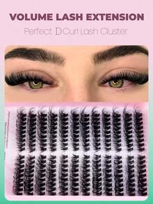 216/192片装 C型卷翘睫毛嫁接托盘，混合长度仿貂毛睫毛簇，适用于DIY睫毛嫁接 - C - 查看 6