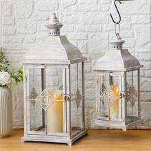 Windproof Glass Candle Holders - Light Grey - View 2