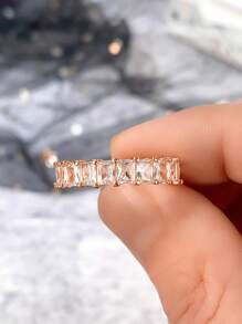 1 Stück hübscher kubischer Zirkonia Ring für Frauen für Hochzeit Verlobung Jahrestag Party Schmuck Valentinstag Geschenk