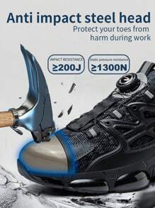 Vatertags Geschenk 1 Paar schwarze leichte Sicherheitsschuhe mit Stahlkappe für Herren und Damen, atmungsaktive Stahlkappen Trainer Schuhe mit Gummisohle für Outdoor Arbeit, Sportschuhe, zum Schutz vor Aufprall und Durchstich, geeignet für Lagerhäuser, Gärtnerei, Schmiedewerkstatt