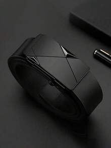 1pc Fashionable Men's Belt With Auto Buckle, Luxury Design Suitable For Young And Middle-Aged Gentlemen