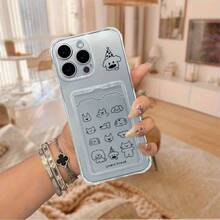 Funda de alta gama con ranura para tarjeta y fotos, compatible con phone 16, 15, 14, 13, 12 Pro, 16, 15, 14 Plus, 13, 12, 11 Pro. Esquinas reforzadas con TPU suave para mayor protección contra caídas. - transparente - Ver 2