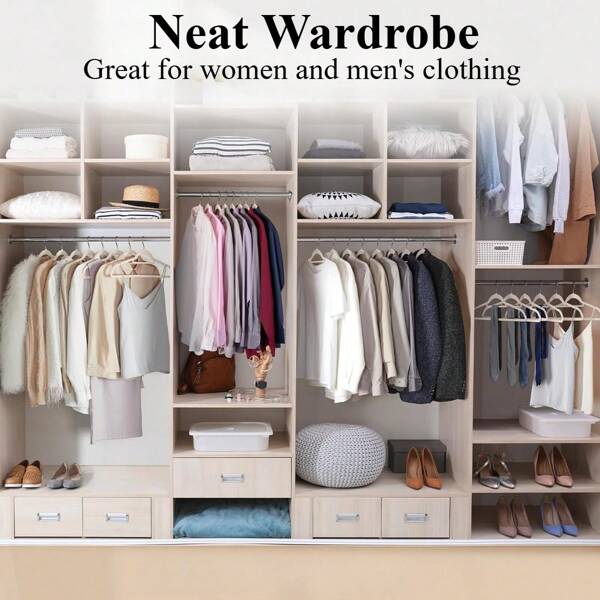 10-20pcs Premium Quality Velvet Space Saving Non-Slip Clothes Hangers Suitable For Closet, For Adult Coats, Pants, Jackets, Dresses, 360° Rotating Hooks