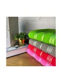Kit com 6 Toalhas de Banho Bella Macia Felpuda Alta absorção 100% Algodão 0,65cm x 1,20cm - CORES MASCULINAS - Visão 3