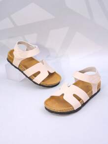 صنادل أطفال من سن 6-15 سنة، صنادل كاجوال خفيفة الوزن غير قابلة للانزلاق مفتوحة الأصابع بنعل ناعم وألوان سادة، مناسبة للاستخدام اليومي والشاطئ والصيف