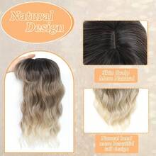 MHair Toppers For Women With Thinning 16 Inch Toppers Hair Pieces For Women French Clip In Bangs 360° 3D RT6613A Bangs 7001 - 深棕色至米色 - 查看 3