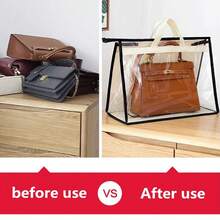 2PCS Handbag Storage Dust-Proof Dust Cover Wardrobe Closet Storage Bag With Zipper - Beige XL - Ver 7