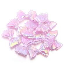 10 件/包 亚克力涂层果冻蝴蝶结珠 40x30 毫米 多色星空夜光逃亡公主手机吊饰钥匙扣包包配件 DIY 珠宝工艺品 - 蝴蝶結珠 - 查看 15