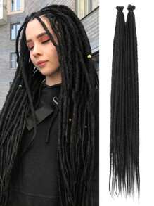 18 Inch / 24 Inch Dreadlock Extensions 0.6 Cm Width 20 Strands-Natural Black, Soft Hippie SE Dreads Synthetic Loc Extensions For Women And Men - Multicolor - View 5