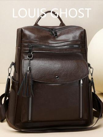 时尚女士大容量旅行背包，防盗设计，多功能款式，适合街头风格，带笔记本电脑隔层，时尚背包，学校包，书包，书包，便携式，笔记本电脑隔层，大容量，适合少女、女大学生、大学、中学、高中、户外、旅行、郊游、小学、办公室