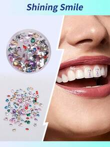 100 piezas Kit de gemas de resina en miniatura (con pegamento) Kit para joyas de moda DIY Kit inicial de joyas Teeth - Multicolor - Ver 22