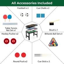 GOFLAME 4 In 1 Multi Game Table Set Combination Soccer Air Hockey Billiards Table Tennis - Brown - View 5