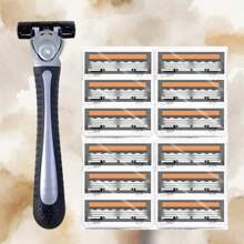 3-Layer Manual Razor, Classic Sharp Shaver, Shaving And Depilation Set, Replaceable Stainless Steel Blades, Moisturizing Strip Unisex Razor, Washable And Reusable Blades