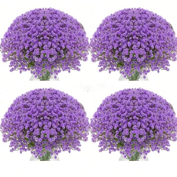 Set de 5/10 piezas de flores artificiales de Gypsophila con tallos - Resistentes a los rayos UV y no se descoloran, perfectas para bodas, decoración de jardín al aire libre, fiestas de cumpleaños y decoración del hogar