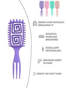 1支三合一卷发造型梳 – 中空透气梳,适用于自然卷发、螺旋卷发和波浪卷发 – 轻松梳开打结,塑造卷度,不拉扯头发 – 轻盈防毛躁,干湿两用 – 适合女性、男性、青少年,旅行、沙龙和日常造型使用,返校季、旅行度假必备,女士美发配件,梳子,发梳,边缘梳,梳发,梳子,梳发,解结梳,球形梳,迷你发梳,发梳套装,木梳,发梳,后梳,造型梳,卷发梳,边缘梳,梳子,梳发,发梳套装,梳发,卷发梳,解结梳,女士发梳,头发,旅行,美发产品,美发工具,美发用品,理发师,理发师配件、理发店、美发设备 - 彩色 - 查看 5