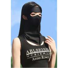 Paquete de 3 mascarillas faciales de protección solar con presillas para las orejas, cobertura completa para rostro y cuello, adecuadas para actividades al aire libre en verano. - Negro - Ver 5