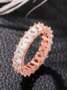 1 Stück hübscher kubischer Zirkonia Ring für Frauen für Hochzeit Verlobung Jahrestag Party Schmuck Valentinstag Geschenk