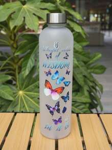 1pc 33OZ Plastic Water Bottle With Metal Cap, Fashion Design, Multiple Patterns Available Including 3D Patterns, Portable And Durable, Suitable For School, Camping, Sports, Fitness, Parties, Travel, Holiday Gifts And More
