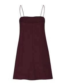 Women's Casual Elegant Spaghetti Strap Backless Mini Dress, Sleeveless Woven Fabric