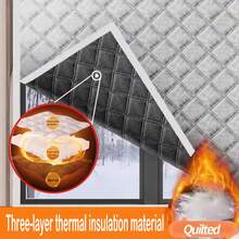 1 tấm rèm cách nhiệt viền trắng làm bằng vật liệu bề mặt Graphene cotton hóa dày, che phủ toàn bộ cửa sổ, cách nhiệt và giảm tiếng ồn, thích hợp cho phòng khách, nhà bếp, phòng tắm, những nơi ồn ào - màu đen - Xem 1