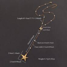 1 件时尚星鱼字母吊坠珠链项链女士